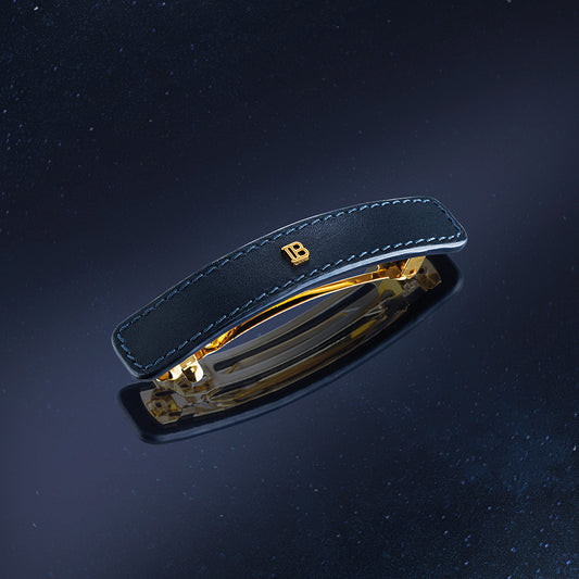 Balmain - Leather Barrette Cosmic Sapphire