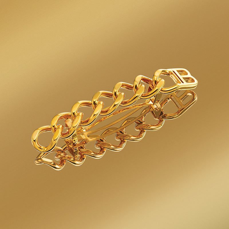 Gold Plated Barrette Medium Chain