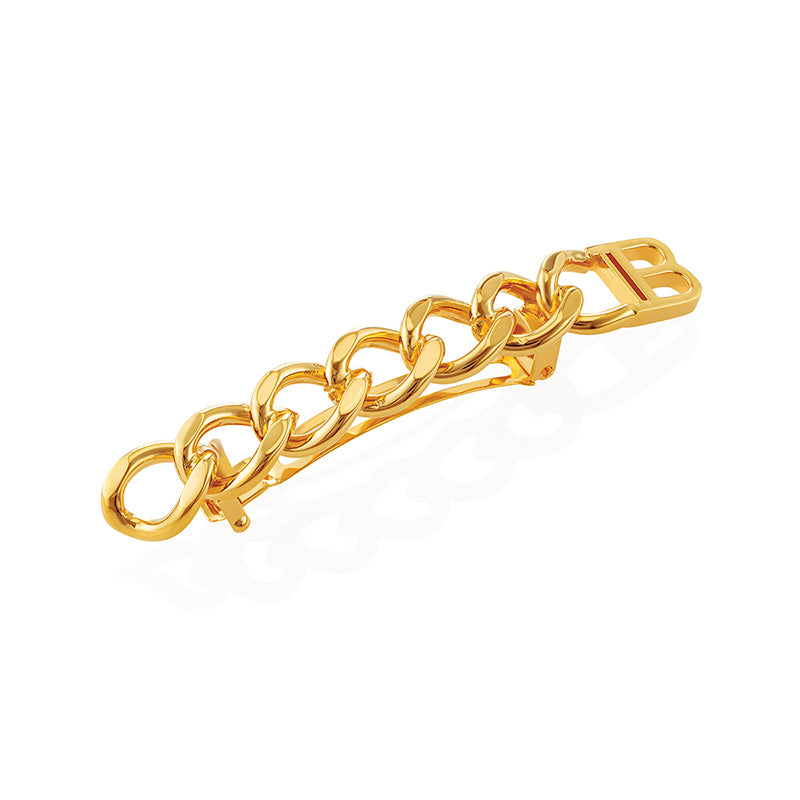 Gold Plated Barrette Medium Chain