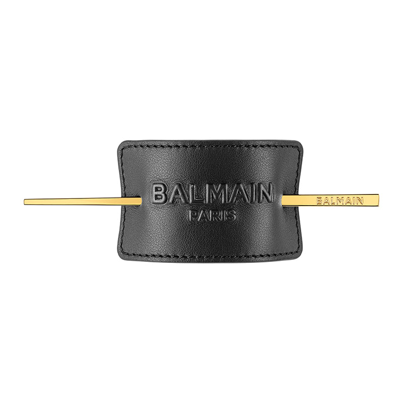 Hair Barrette Leather Black