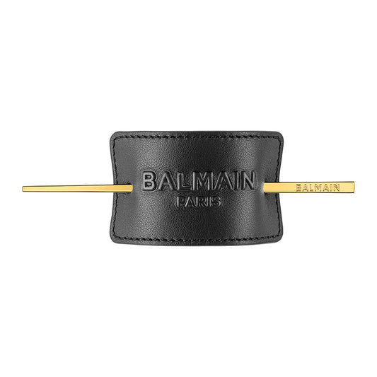 Hair Barrette Leather Black